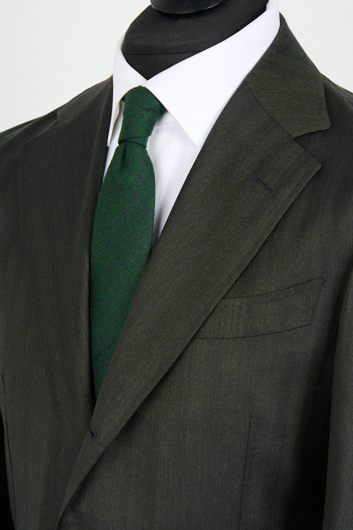 Suitsupply Havana dark green herringbone Drago Super 130s wool suit P6528SR - product photo 3