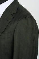 Suitsupply Havana dark green herringbone Drago Super 130s wool suit P6528SR - product photo 4