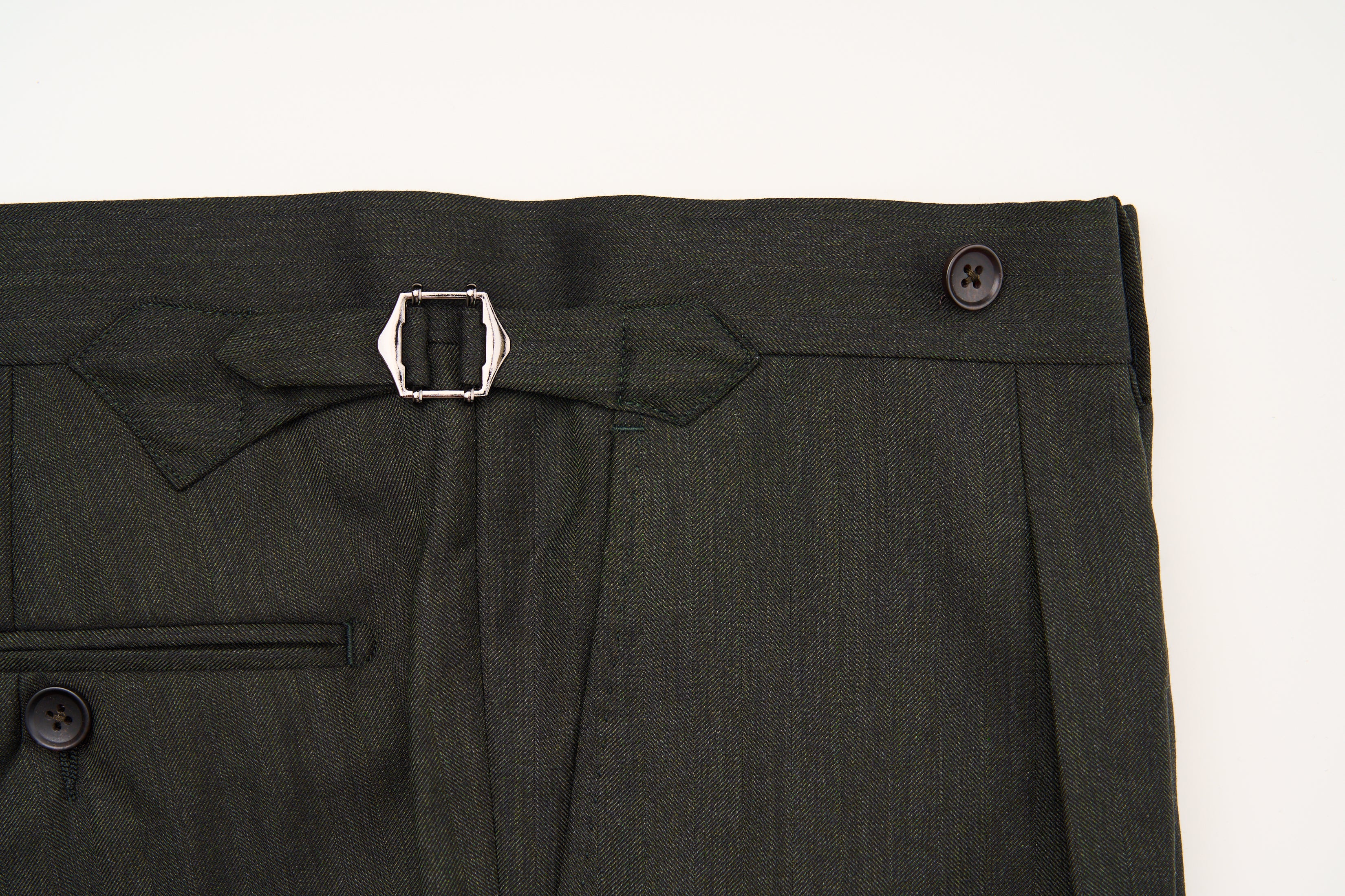 Suitsupply Havana dark green herringbone Drago Super 130s wool suit P6528SR - product photo 7